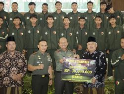 Danrem 081/DSJ Hadiri Penyambutan Tim Piala Kasad Liga Santri PSSI Tahun 2022